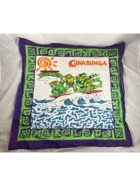 Teenage Mutant Ninja Turtles Bandana Scarf Surfin Turtles Cowabunga Vintage 1990
